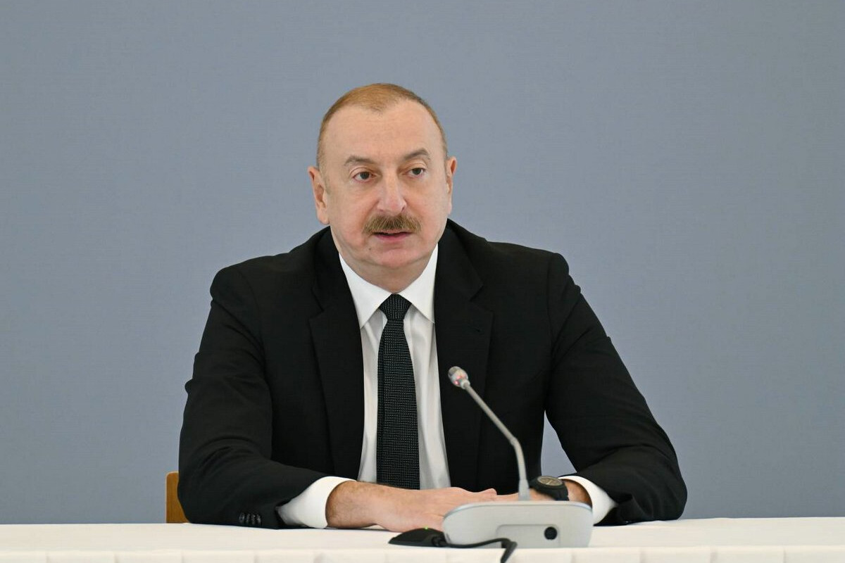 <p>İlham Əliyev beynəlxalq forumda</p>