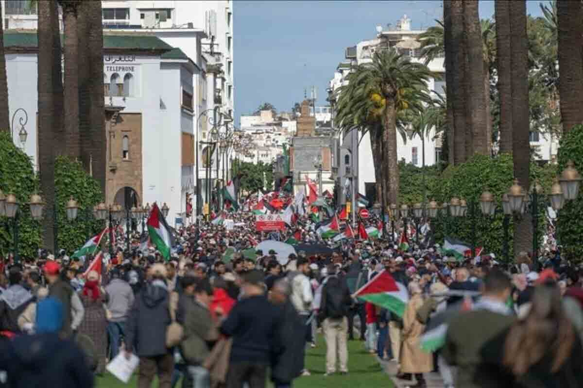 <p>Mərakeşdə Fələstinə dəstək yürüşü keçirilib</p>