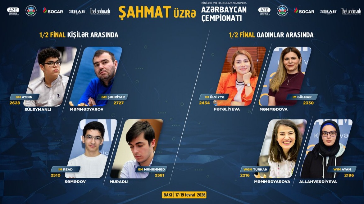 <p>Şahmatçıların ölkə çempionatında&nbsp;yarımfinalçılar müəyyənləşib</p>

<p>&nbsp;</p>